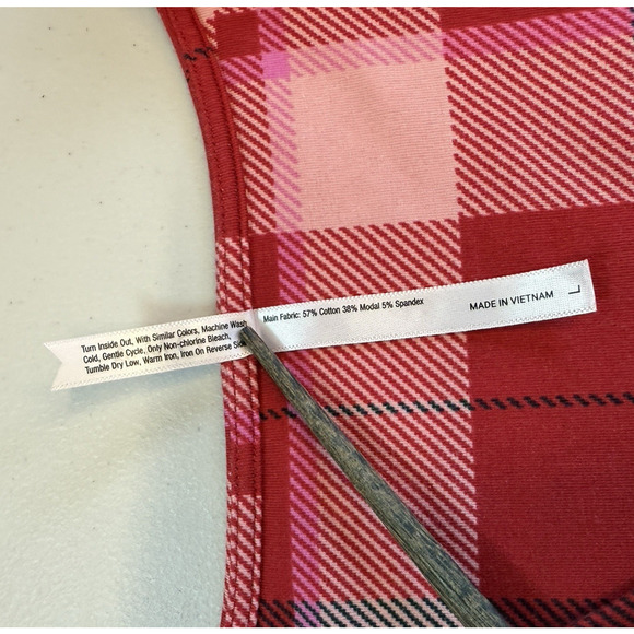 Soma Embraceable Sleepshirt Nightgown Womens Size L Red Plaid Cool Cotton Lounge - Picture 5 of 7